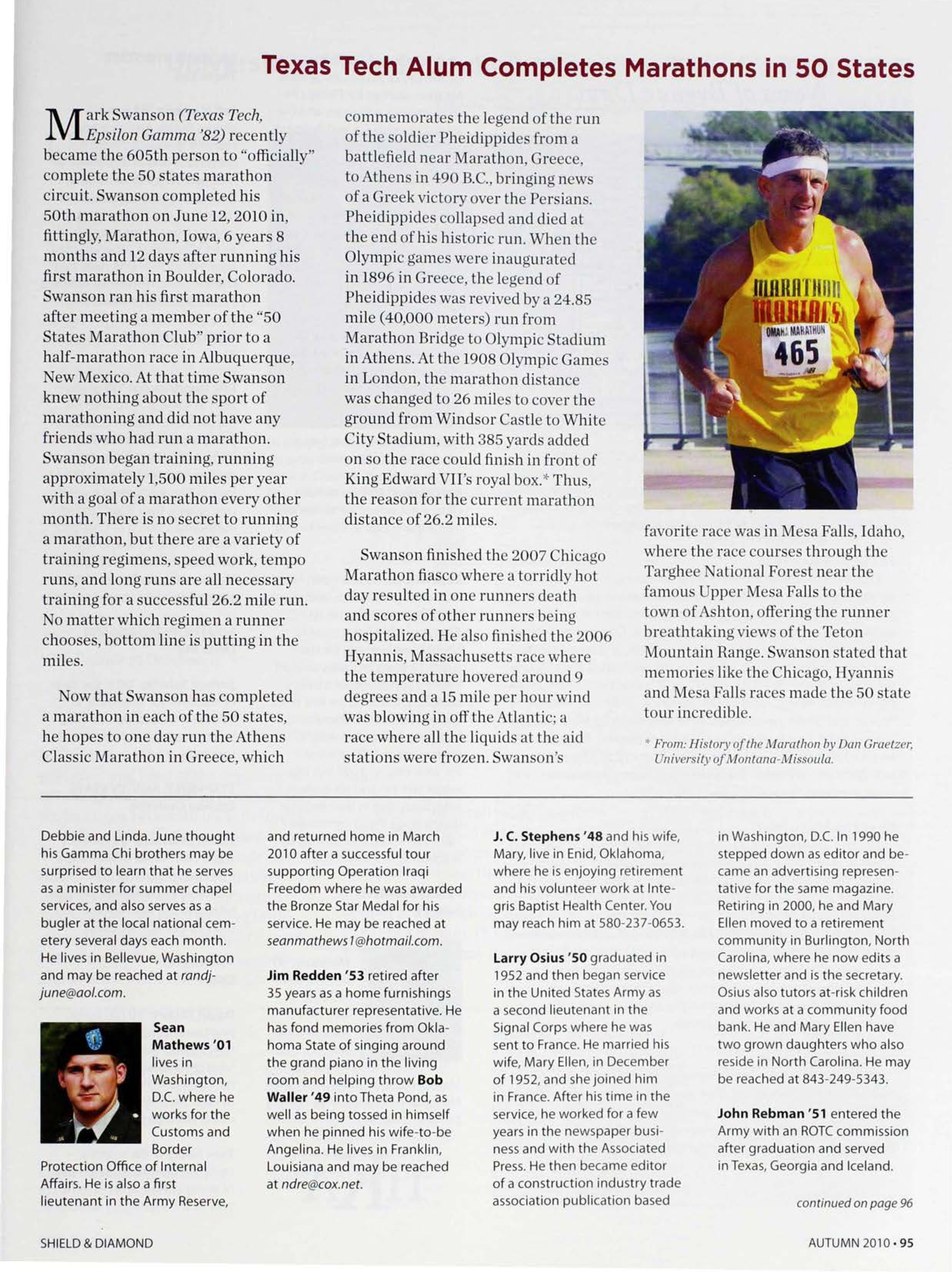 Texas Tech Alum Completes Marathons in 50 States